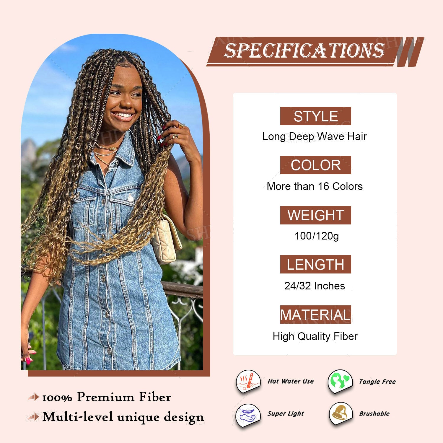 Long Deep Wave Hair – Natural Synthetic Extensions - Image 4