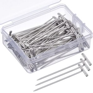 50-Piece T-Pins – Nickel-Plated Steel Pins for Wig Making & Crafts